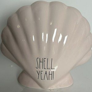 NIB RAE DUNN Light Pink Ceramic CLAM SEASHELL "SHELL YEAH"